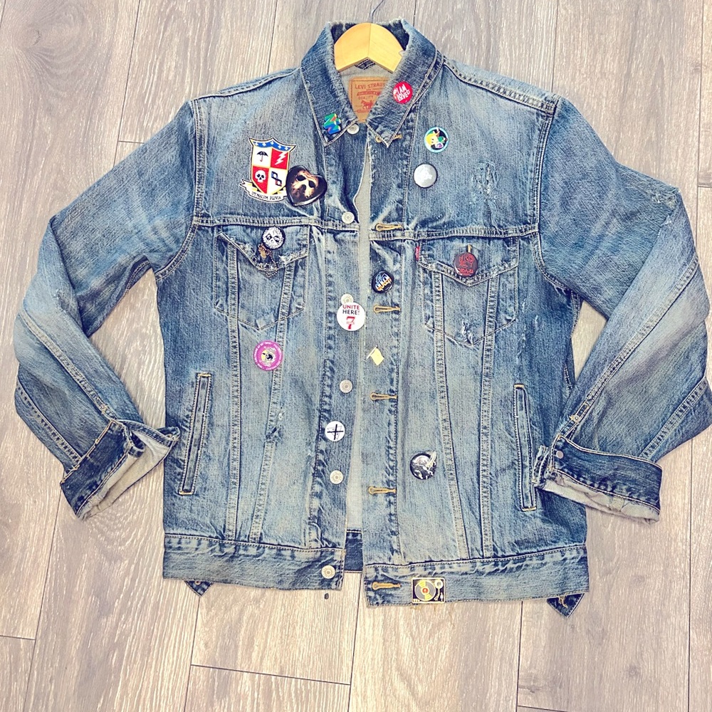 Distressed Levi denim Jean Jacket - Custom